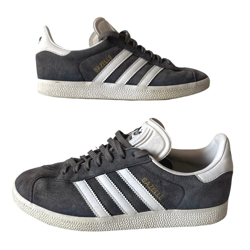 Adidas Originals Gazelle Grey White Gold Shoes Men's Size 7/Womens 8